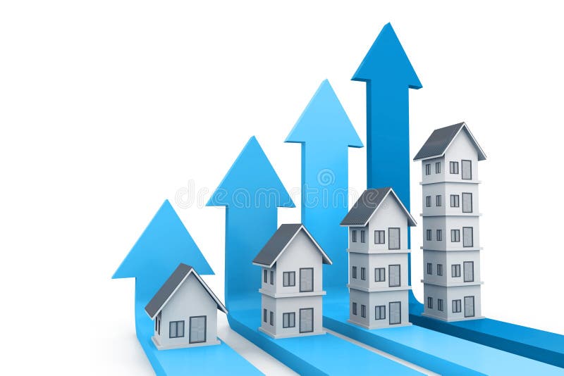 Real estate growth chart stock illustration. Illustration of