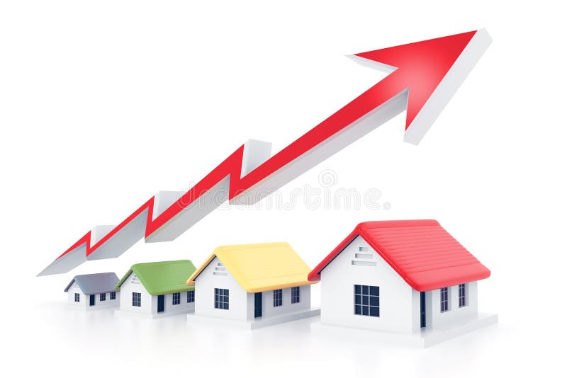 Real estate growth chart stock illustration. Illustration of concept
