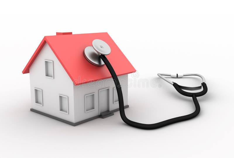 Real Estate - House with Stethoscope royalty free illustration