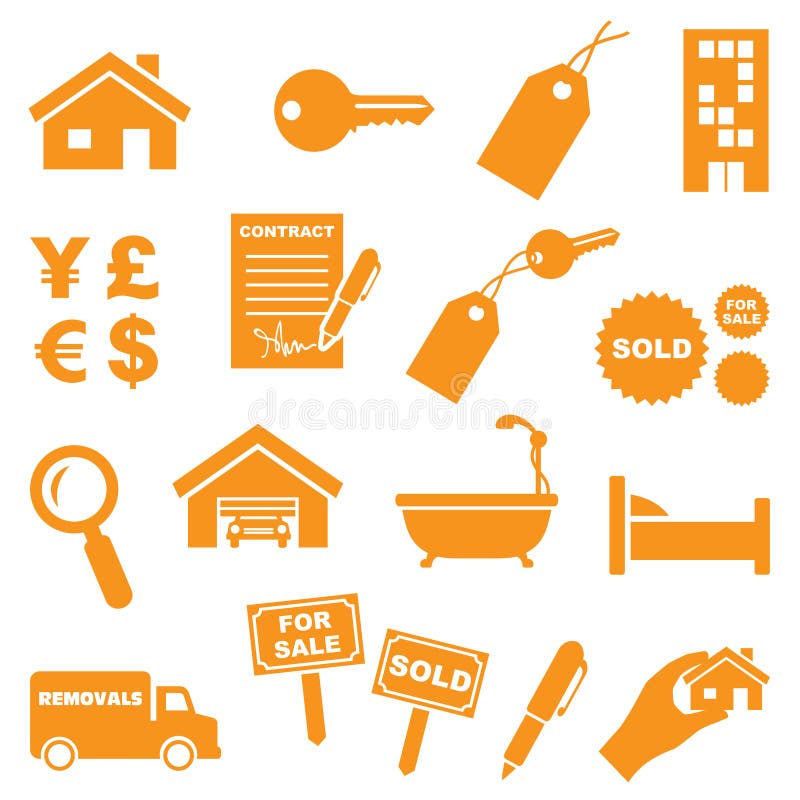 Real Estate Icons stock illustration