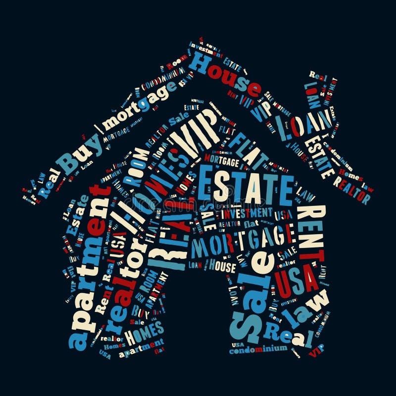 Real Estate Keywords Tag Cloud Vector Illustration Stock Vector Illustration of flat