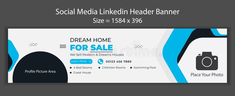 Real Estate LinkedIn Banner Cover Photo Design Stock Image - Image of post,  real: 253793431