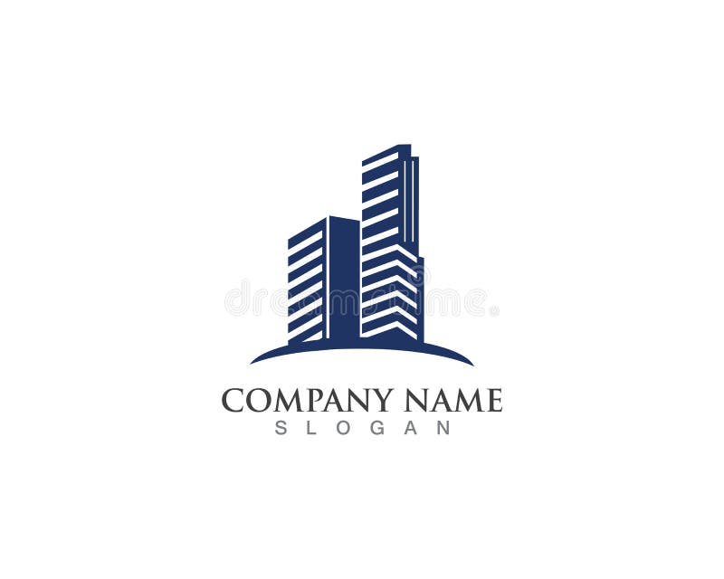 Real estate logo city modern with square shape stock illustration