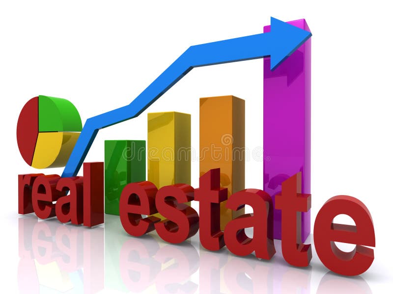 Real Estate Market chart stock illustration. Illustration of colourful