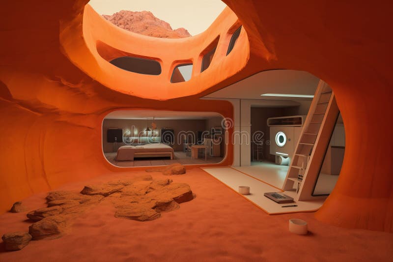 Real Estate on Mars Ai Generated Stock Illustration Illustration of