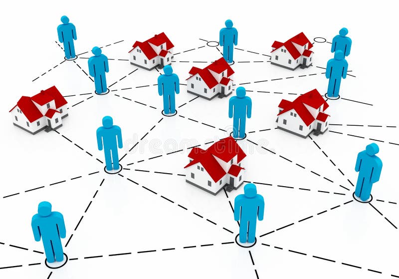 Real estate network stock illustration. Illustration of marketing