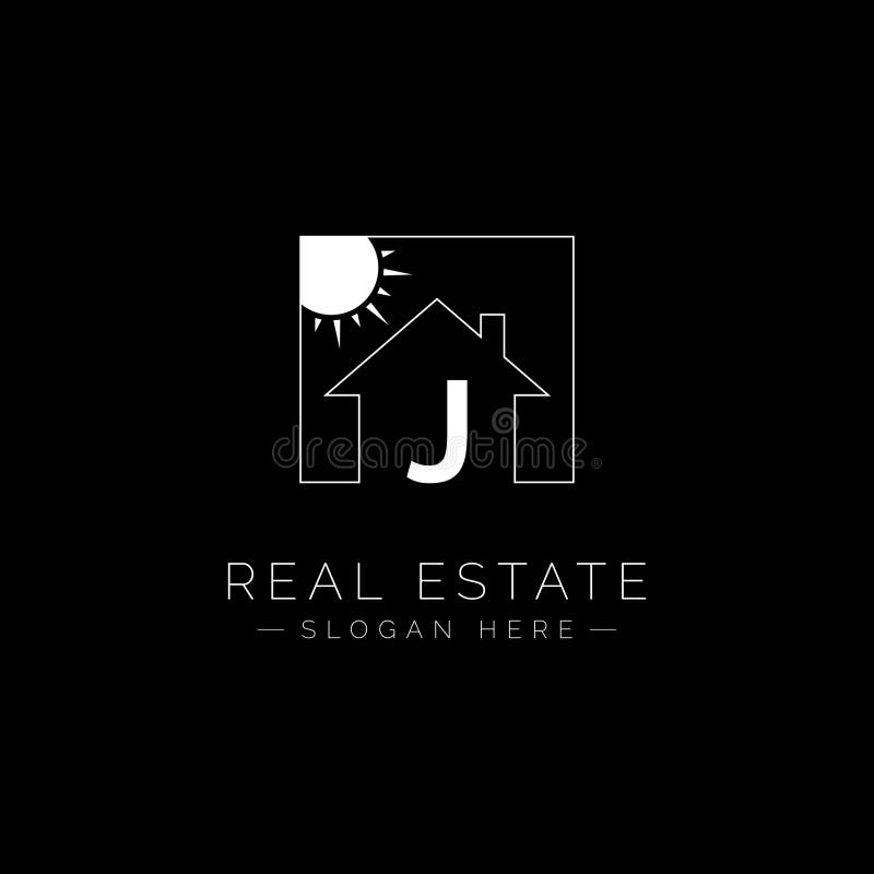 Real Estate Logo for Letter J Home and House Icon with Letter J for