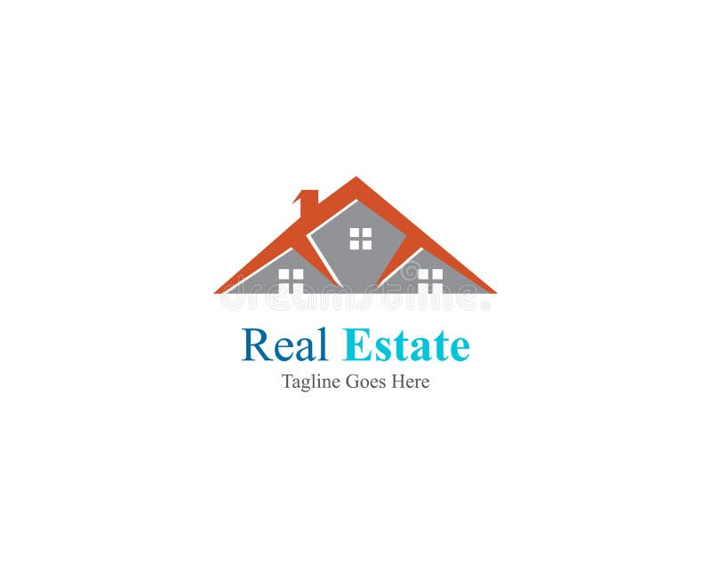 Real estate property logo design for business stock illustration