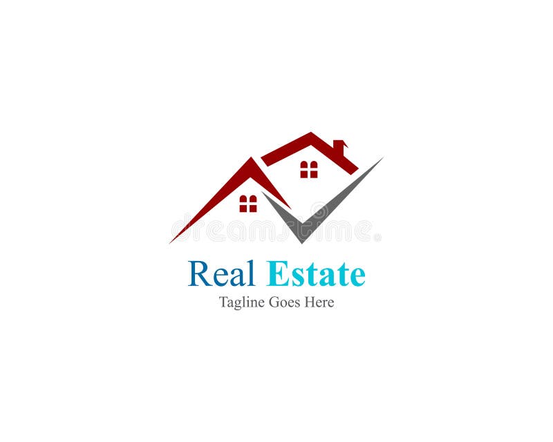 Real estate property logo design for business royalty free illustration