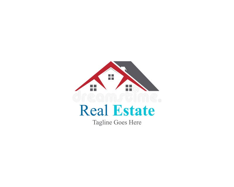 Real estate property logo design for business royalty free illustration