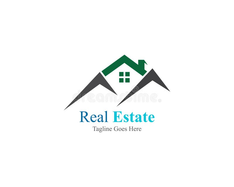 Real estate property logo design for business vector illustration