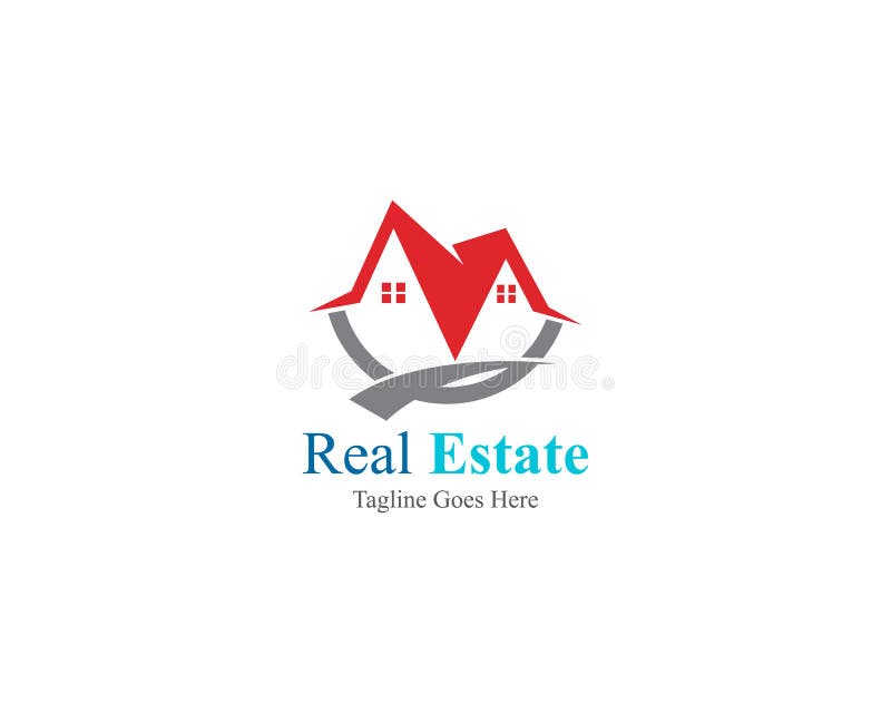 Real estate property logo design for business stock illustration