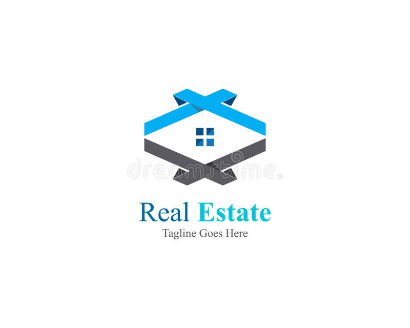 Real estate property logo design for business royalty free illustration
