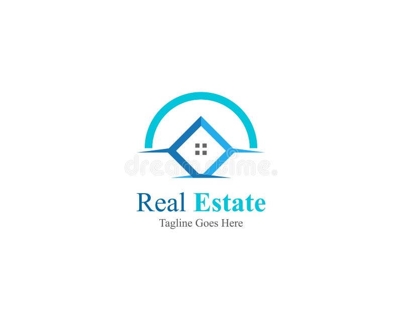 Real estate property logo design for business royalty free illustration