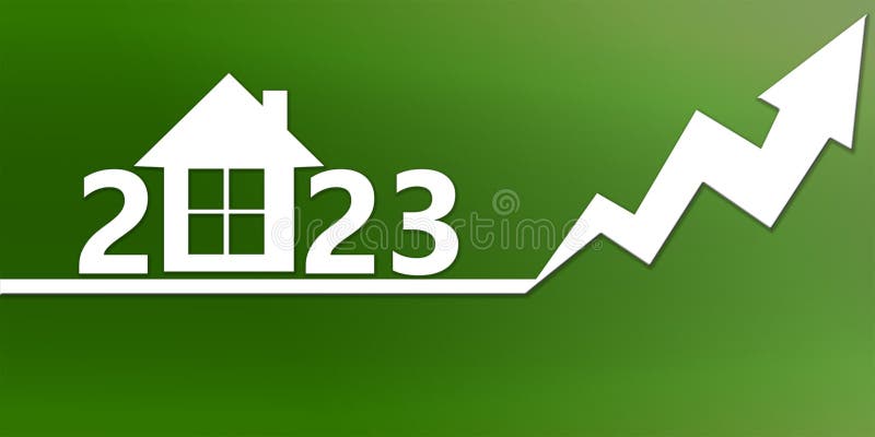 Real Estate Value in 2023 with Arrow Going Up Stock Illustration Illustration of money