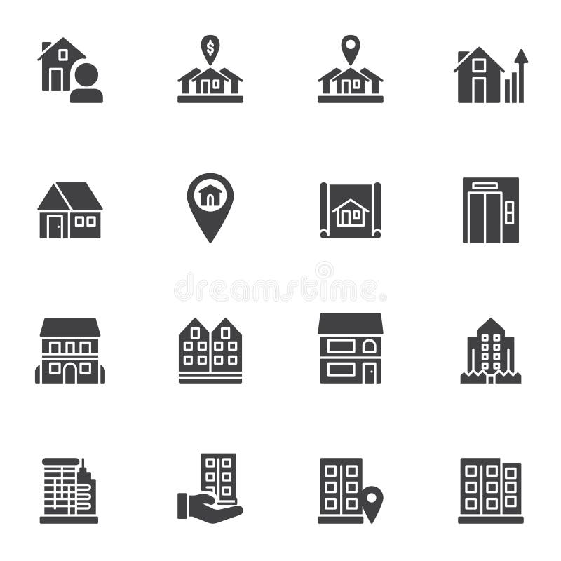 Real estate vector icons set royalty free illustration Real estate vector icons set royalty free illustration
