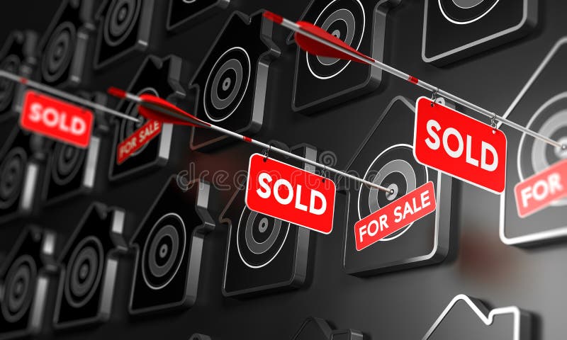 Real Estate verkocht Tekenconcept