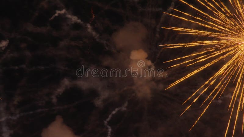 Real fireworks light up the night sky stock video