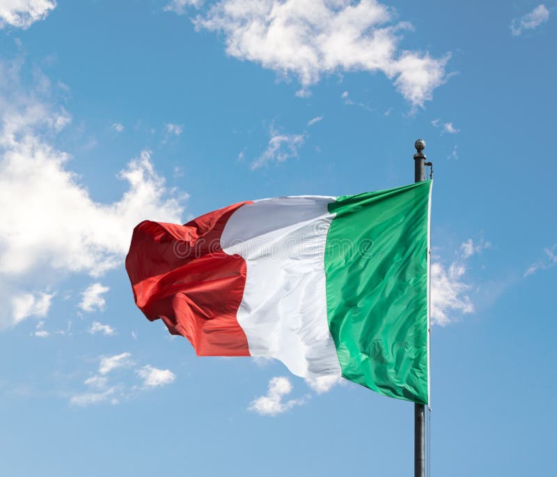 Real Italian Flag royalty free stock photo