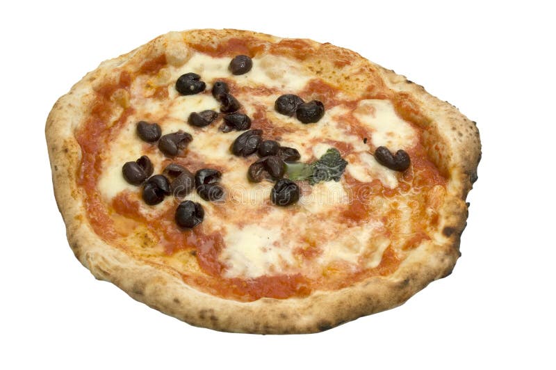 Real italian pizza isolated on white royalty free stock photo