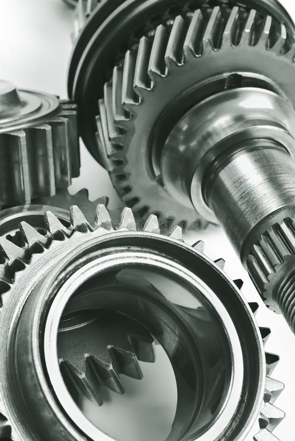 Real stainless steel gears stock photo. Image of compression 33727000