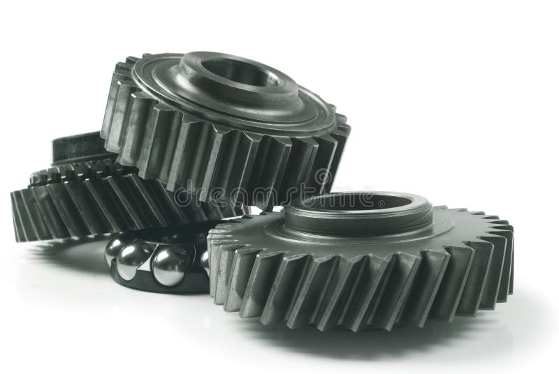 Real stainless steel gears stock photo. Image of efficient 49416382