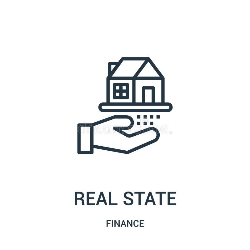 real state icon vector from finance collection. Thin line real state outline icon vector illustration. Linear symbol for use on royalty free illustration real state icon vector from finance collection. Thin line real state outline icon vector illustration. Linear symbol for use on royalty free illustration