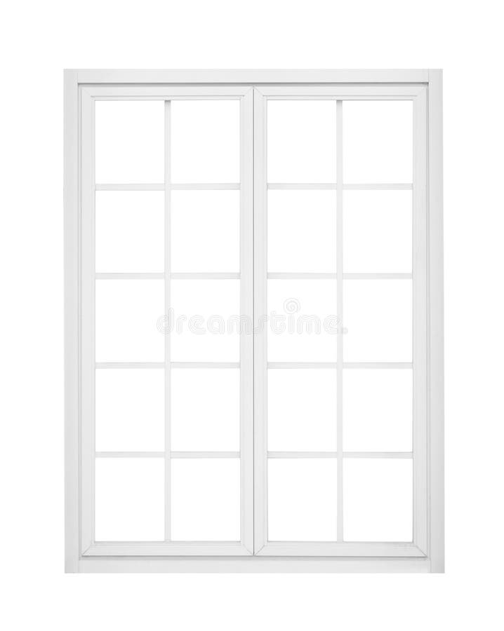 Real vintage house window frame isolated on white stock photos