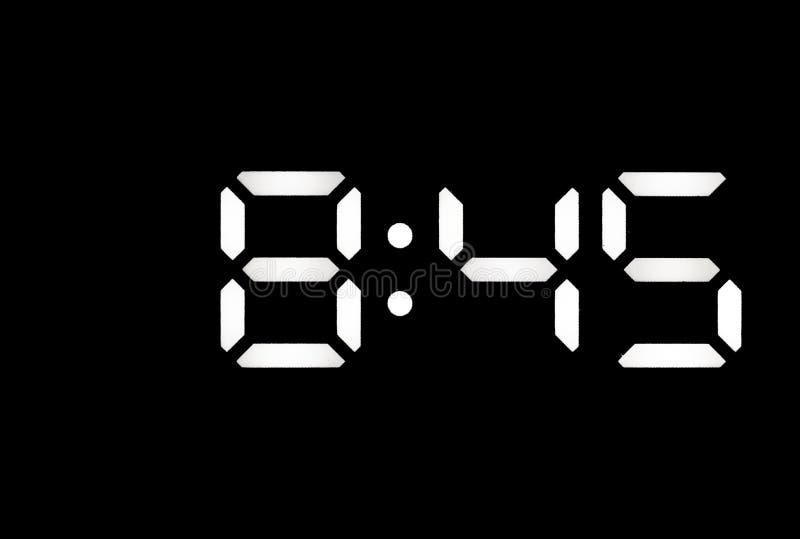 Clock On Black Background. The Time Is 215 Am Or Pm. Two O'clock Pass