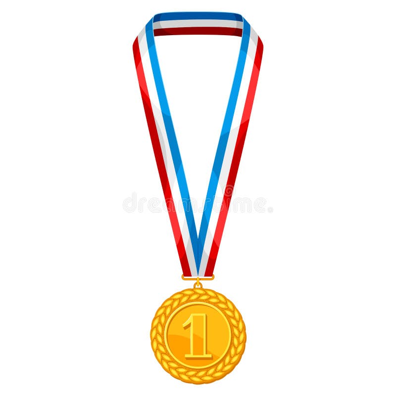 Realictic gouden medaille met multi gekleurd lint Illustratie van toekenning voor sporten of collectieve competities royalty-vrije illustratie Realictic gouden medaille met multi gekleurd lint Illustratie van toekenning voor sporten of collectieve competities royalty-vrije illustratie