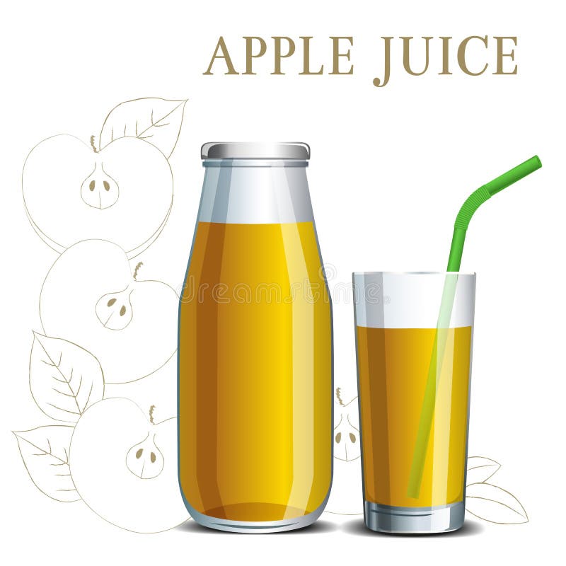 Set of Mock Up of Fruit Juice in a Glass Jars with a Straw Stock Vector -  Illustration of label, cocktail: 109679634