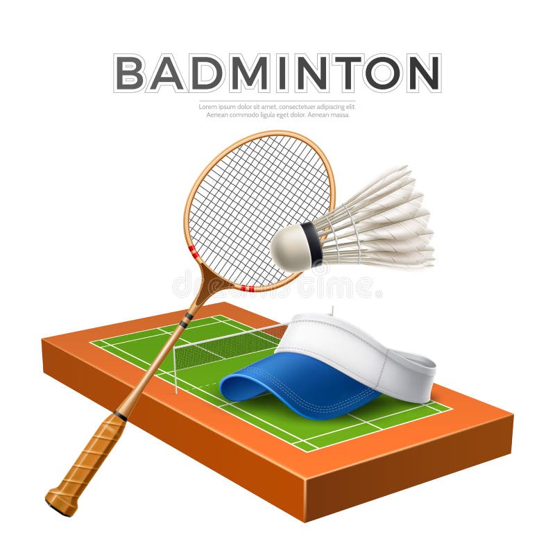 Download Vector 3d Badminton Shuttlecock White Mock Up Stock Vector - Illustration of athlete ...