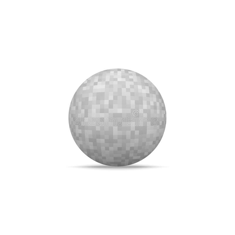 Realistic Ball Shape with Pixelated Texture Stock Vector Illustration