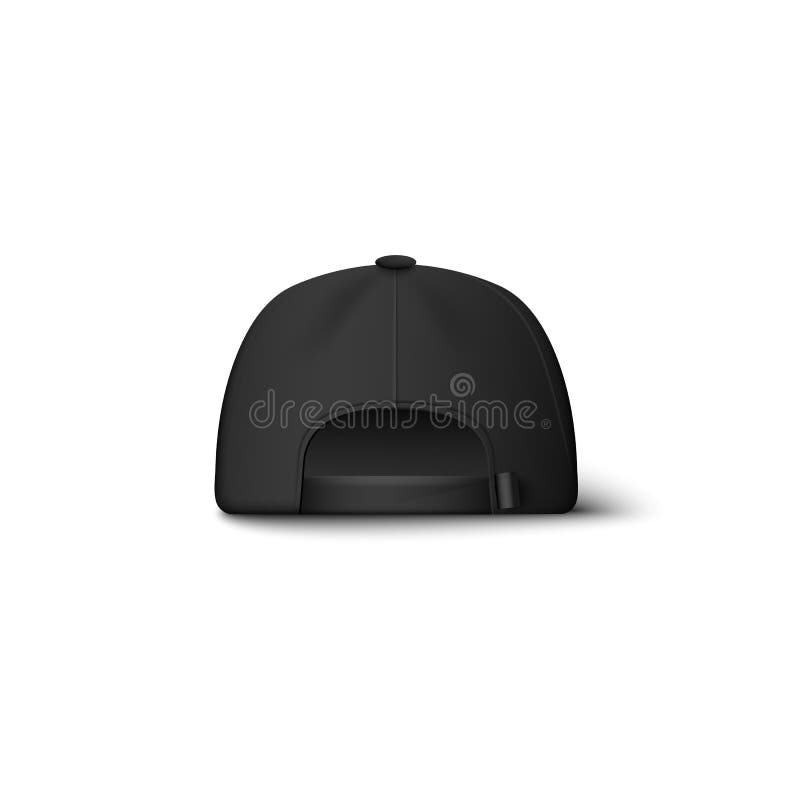 Download Realistic Black Baseball Cap Mockup From Back View ...