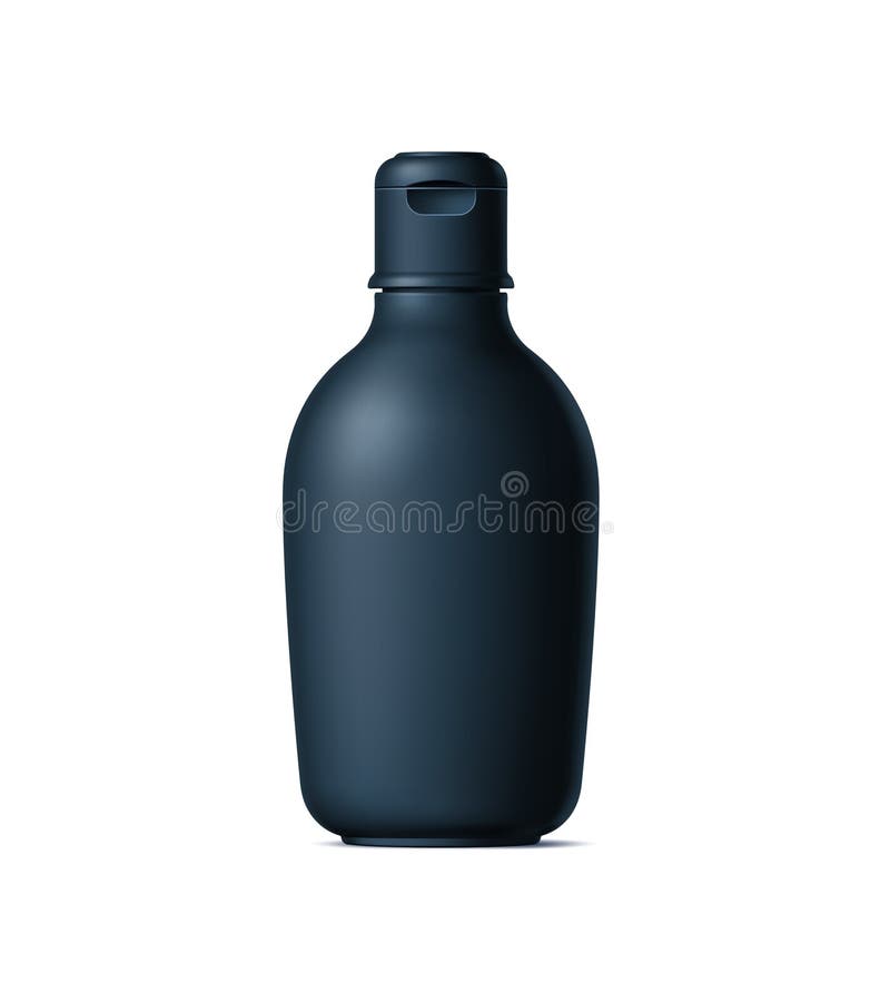 Realistic black cosmetics bottle with secure cap royalty free illustration