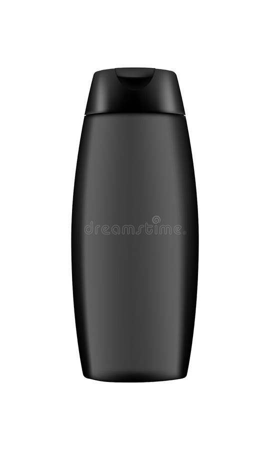 Realistic Black Shampoo Blank Bottle for Packaging Design Stock Vector ...