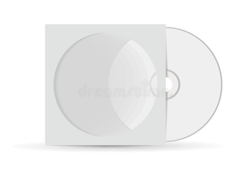 Realistic Blank Cd with Cover Mockup Vector Stock Illustration