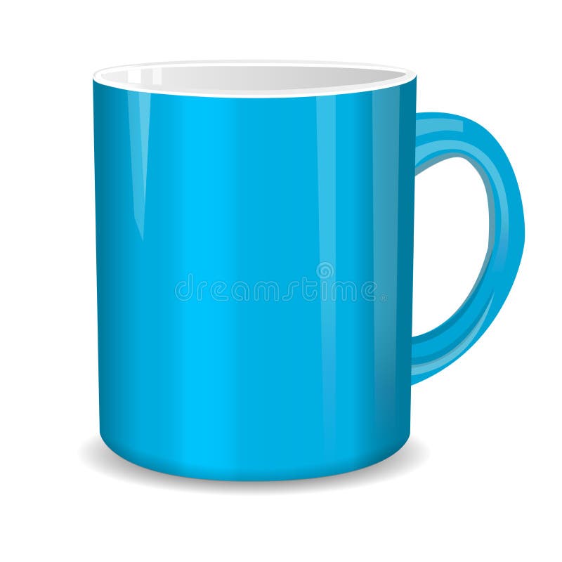 Realistic Blue Cup. Vector Illustration Stock Vector Illustration of