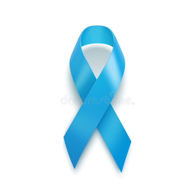 Realistic Blue Ribbon. World Prostate Cancer Day concept royalty free illustration Realistic Blue Ribbon. World Prostate Cancer Day concept royalty free illustration