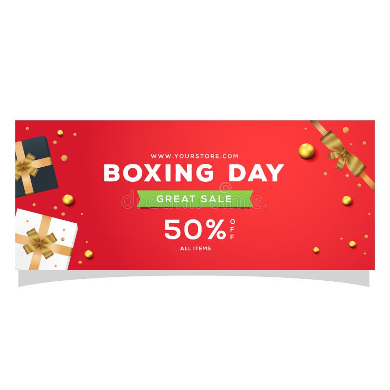 Happy Boxing Day Sale Design with Gift Boxes , Shopping Holiday Big