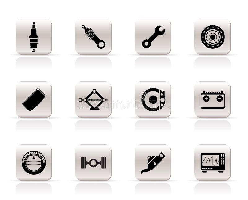 Simple Car Parts and Services Icons Stock Vector Illustration of