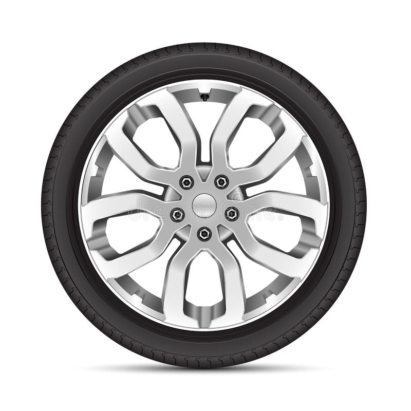 Realistic car wheel alloy sport on white background vector