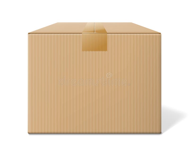 Download Carton Kraft Box Half Side View / Kraft Box Mockup Half ...