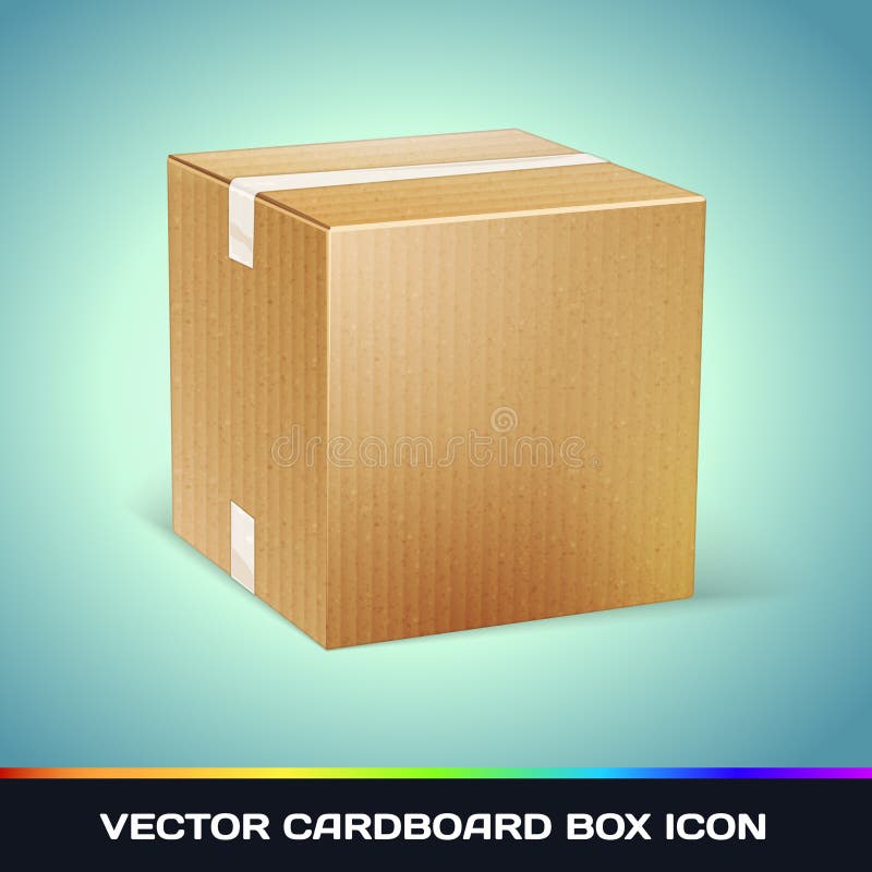 Realistic Cardboard Box Icon royalty free illustration