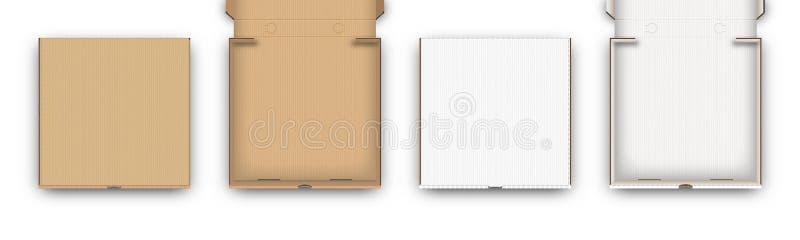 Realistic cardboard pizza box ,vector illustration stock illustration