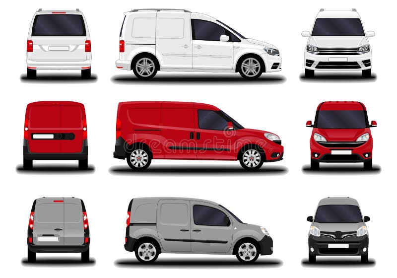 Set of cargo vans. stock illustration. Illustration of template 109069347