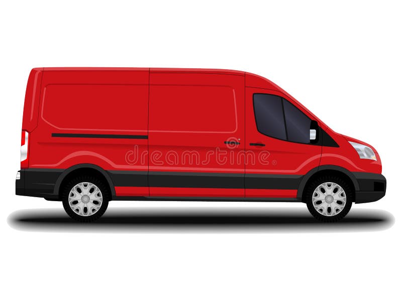 Red Van Realistic Stock Illustrations 