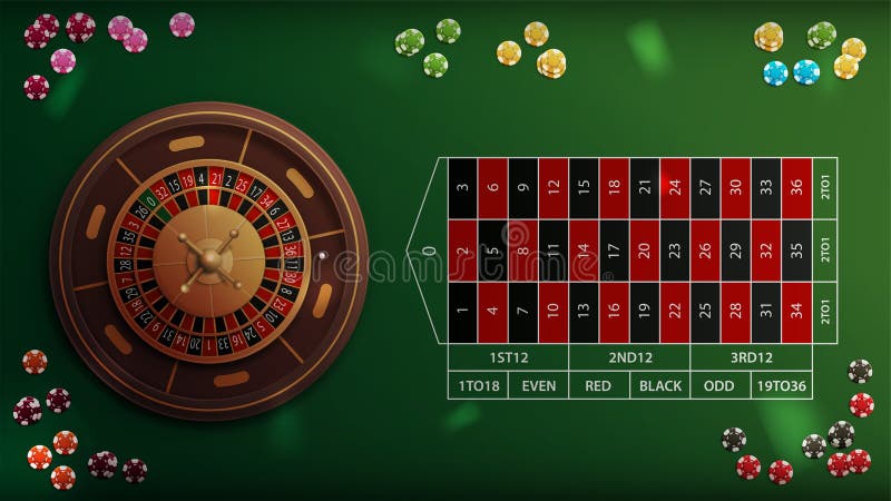 Lebendige Farben Dunkelgrün Roulette Casino Tuch Layout Fries 