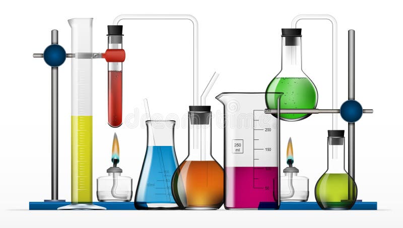 Chemical Laboratory Glassware Or Beaker Glass Equipment Empty Clear Test Tube Stock Vector 5888