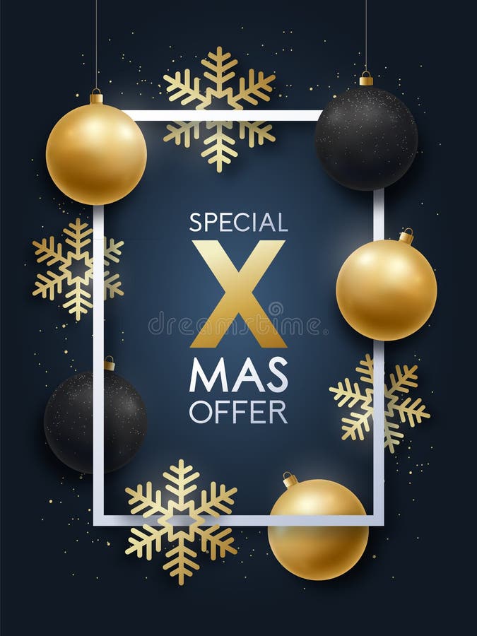 Realistic Christmas design with inscription Special Xmas Offer. royalty free illustration Realistic Christmas design with inscription Special Xmas Offer. royalty free illustration